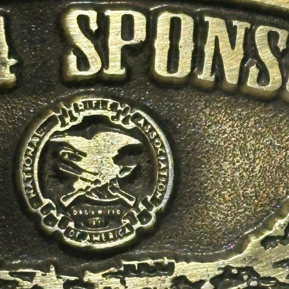 Vintage 1994 NRA Whittington Center Sponsor Shooting Hunting Western Belt Buckle